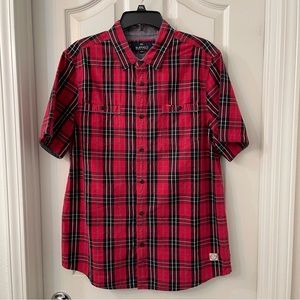 Buffalo David Bitton Shirt - Black Red Plaid.   Mens: XL